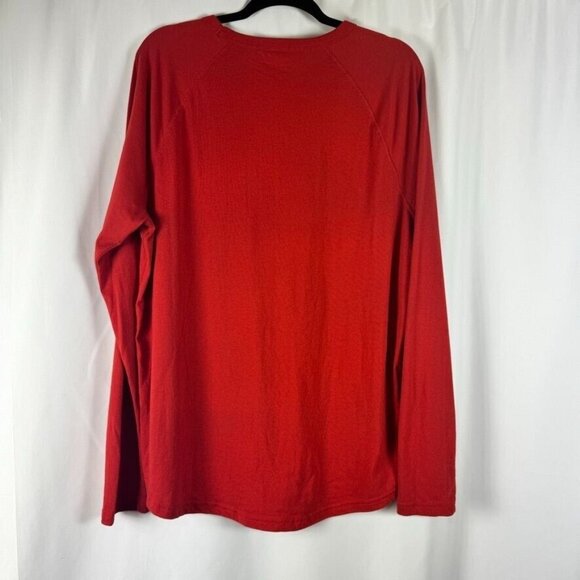 Disney X AE Red Donald Duck Feisty Long Sleeve Pocket Tee Pajama Top L - Picture 6 of 6